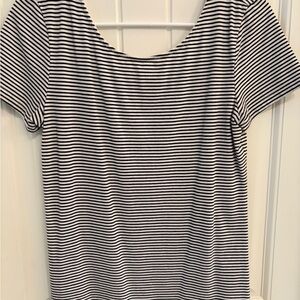 Catherine Malandrino Black and White Striped Tee